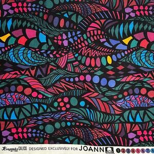 Multicolor Zentangle Print by Keepsake Calico Cotton Fabric - 1 Yard - Red, Blue